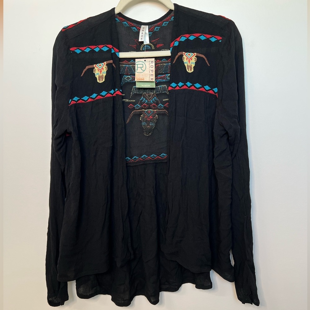 New With Tags Roper Western Crepe Cardigan size L